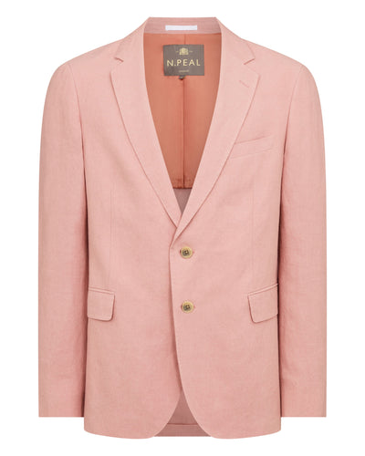 N.Peal Men's Amalfi Linen Jacket Pink