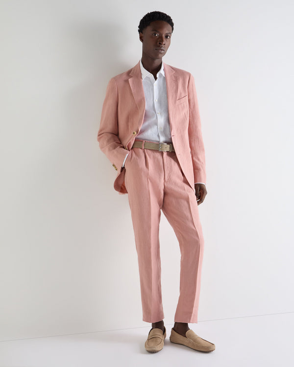 N.Peal Men's Amalfi Linen Jacket Pink
