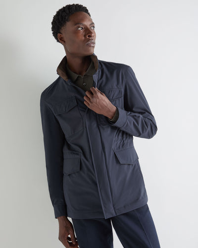 N.Peal Men's Hampton Weatherproof Jacket Summer Navy Blue