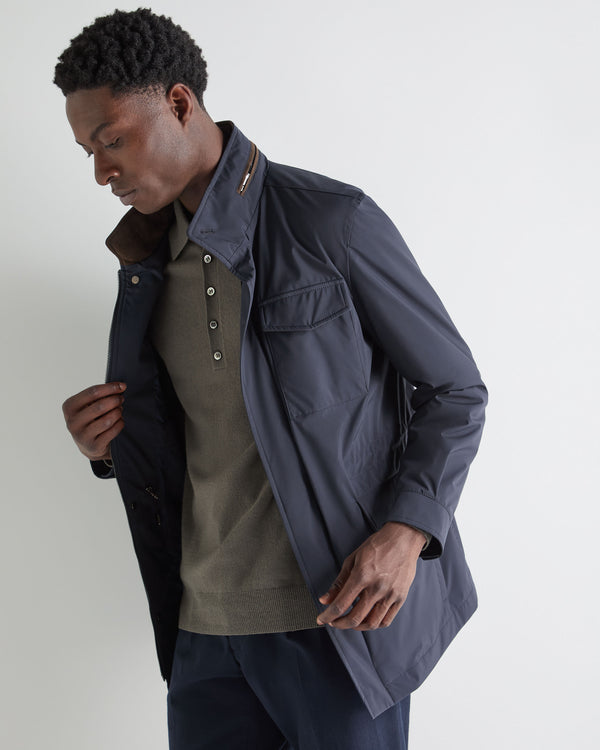 N.Peal Men's Hampton Weatherproof Jacket Summer Navy Blue