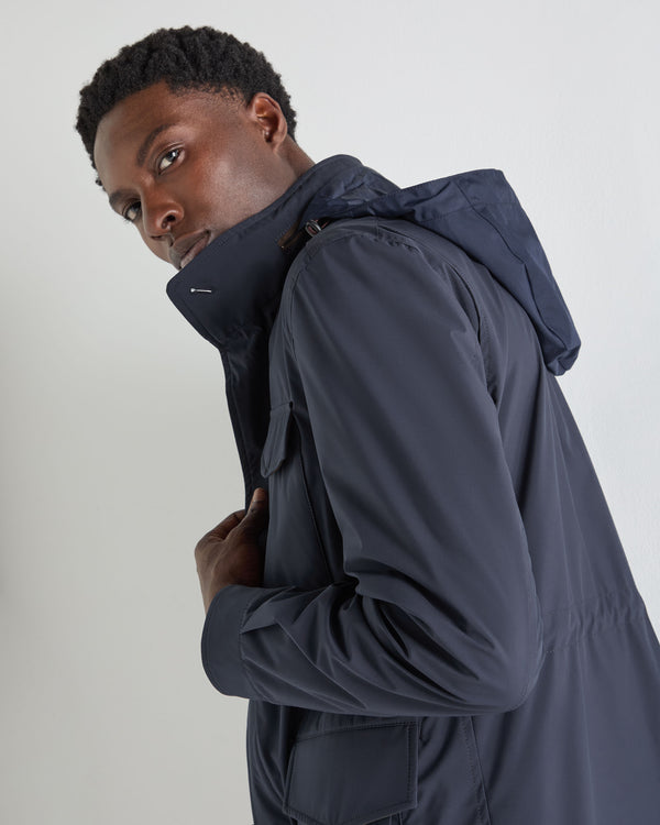 N.Peal Men's Hampton Weatherproof Jacket Summer Navy Blue