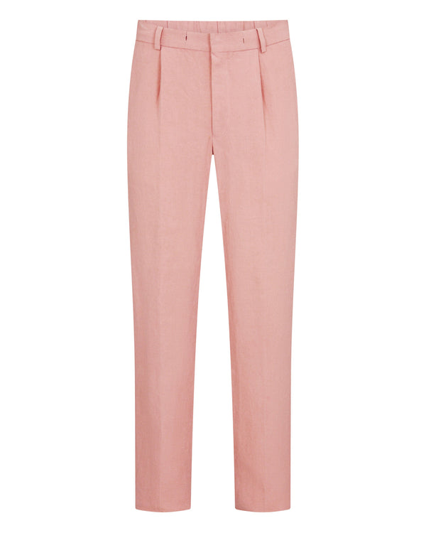 N.Peal Men's Atrani Linen Trouser Pink