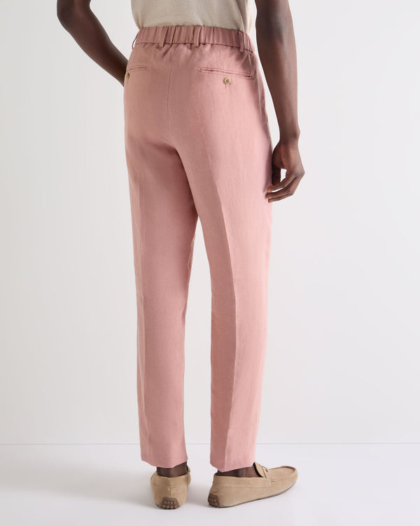 N.Peal Men's Atrani Linen Trouser Pink