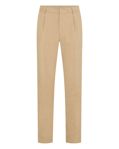 N.Peal Men's Atrani Linen Trouser Taupe Brown