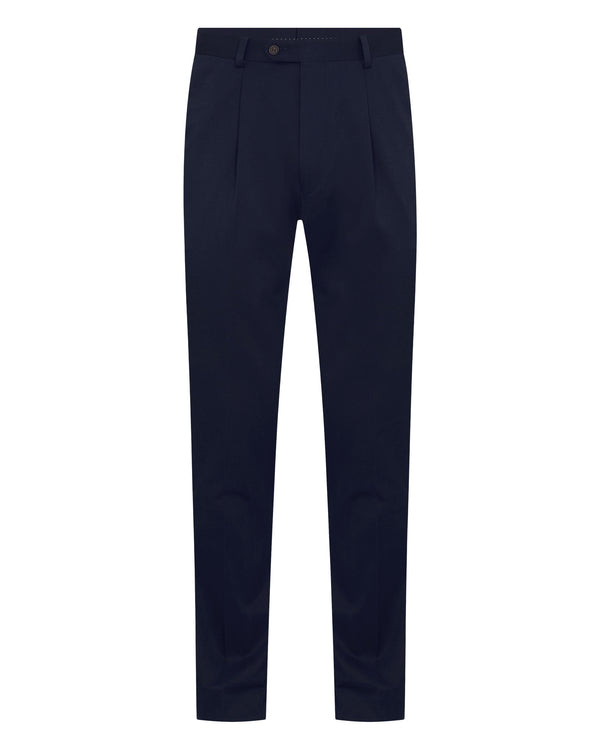 N.Peal Men's Atrani Cotton Trousers Navy Blue
