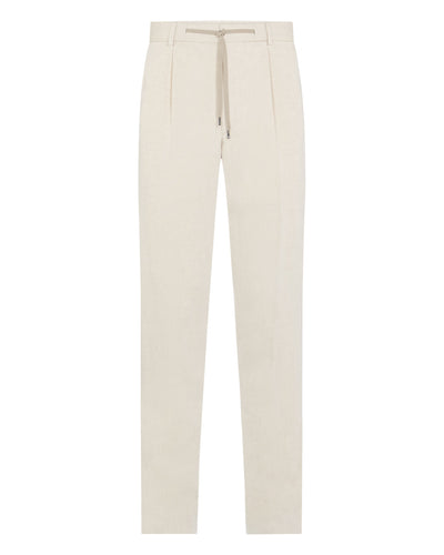 N.Peal Men's Atrani Linen Blend Trousers Sand Brown