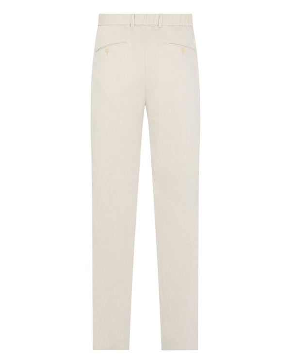 N.Peal Men's Atrani Linen Blend Trousers Sand Brown