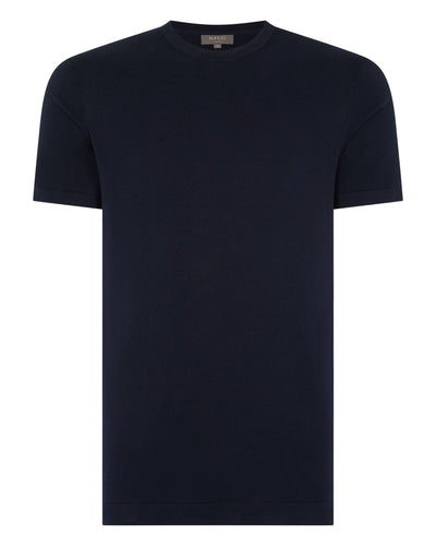 N.Peal Men's Sea Island Cotton T-Shirt Navy Blue