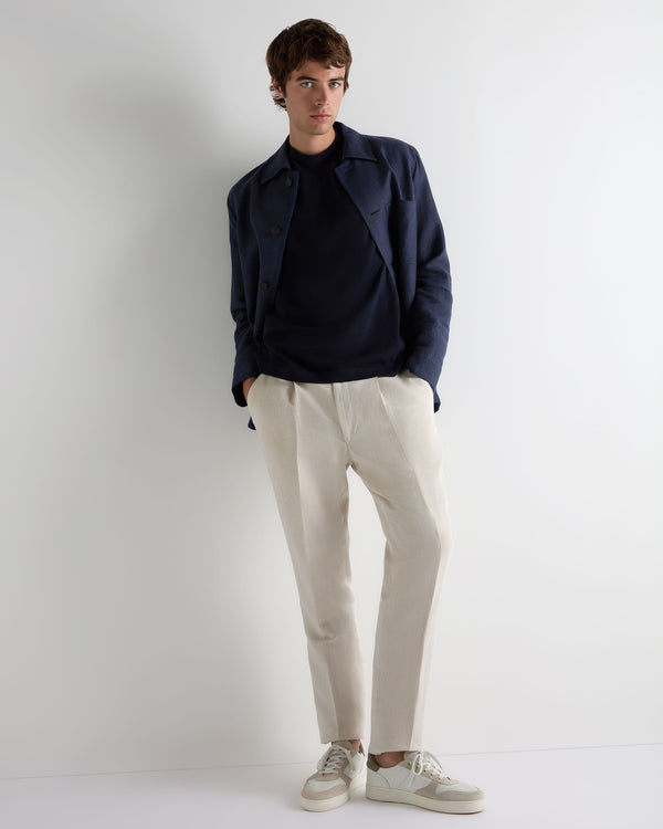 N.Peal Men's Sea Island Cotton T-Shirt Navy Blue