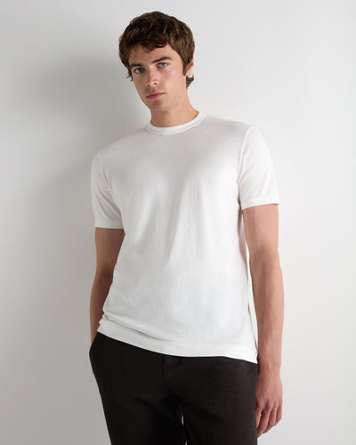 N.Peal Men's Sea Island Cotton T-Shirt White