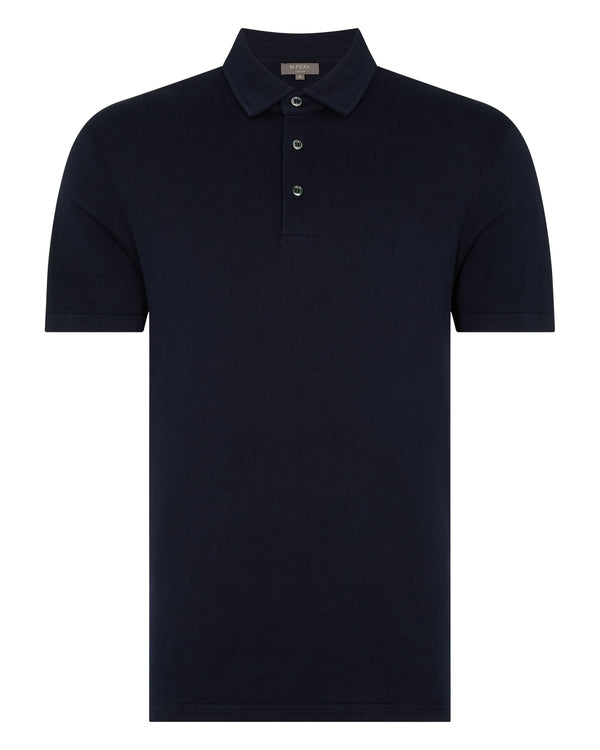 N.Peal Men's Hove Cotton Polo Navy Blue