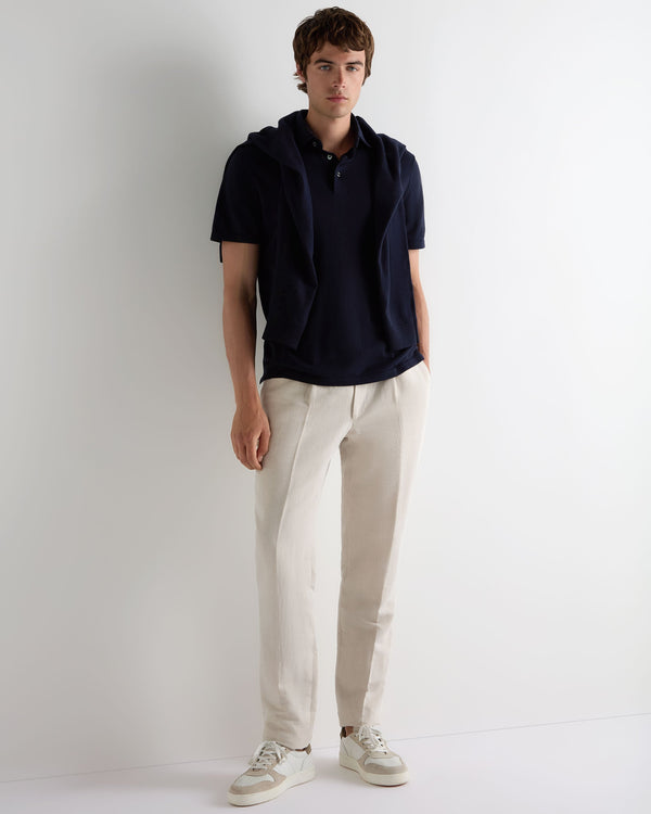N.Peal Men's Hove Cotton Polo Navy Blue