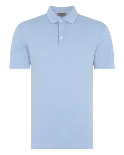 N.Peal Men's Hove Cotton Polo Sea Mist Blue