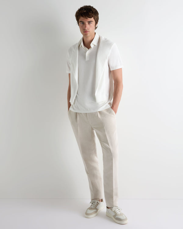 N.Peal Men's Hove Cotton Polo White