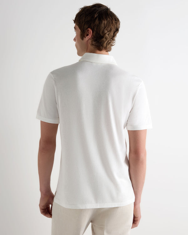 N.Peal Men's Hove Cotton Polo White