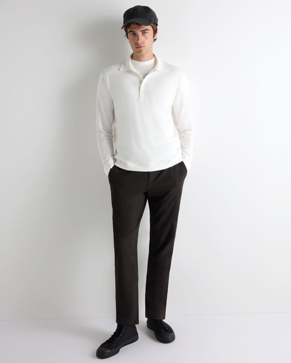 N.Peal Men's Cotton Polo Shirt White