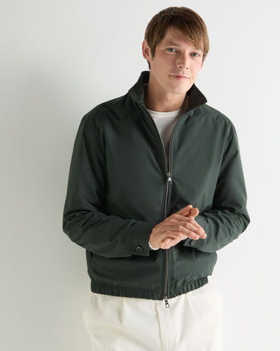 N.Peal Men's Microfibre Blouson Jacket Dark Green