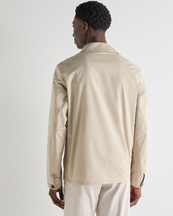 N.Peal Men's Canvas Barn Cashmere Jacket Stone Brown