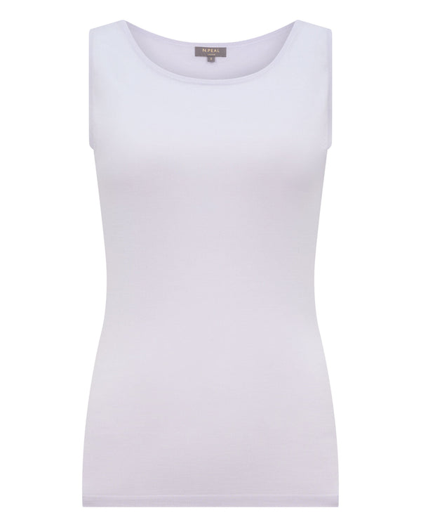 N.Peal Women's Ella Superfine Cashmere Shell Top Lavender Purple