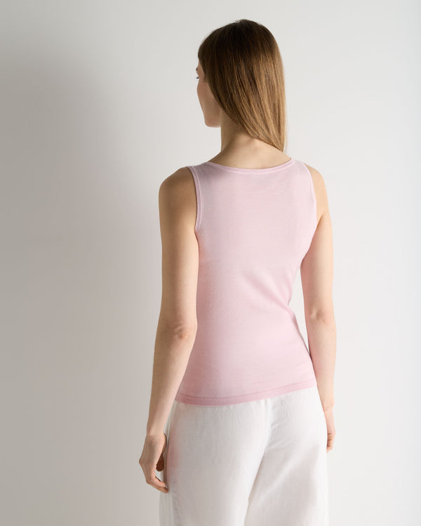 N.Peal Women's Ella Superfine Cashmere Shell Top Rosewater Pink