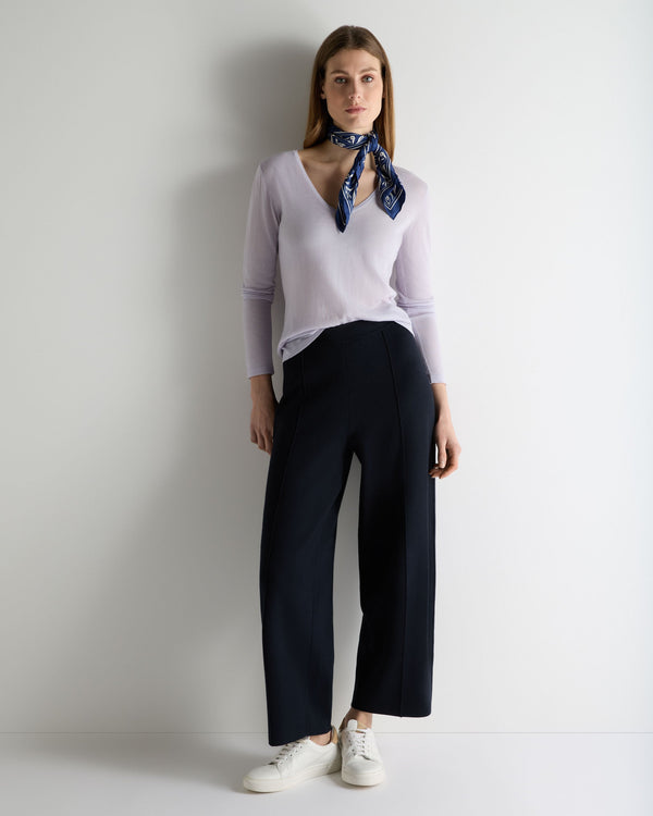 N.Peal Women's Imogen Superfine Cashmere V Neck Jumper Lavender Purple