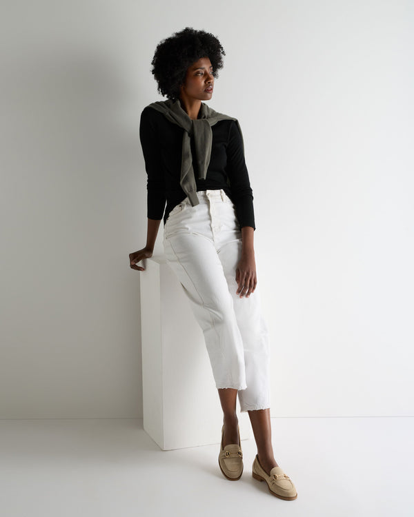 N.Peal Women's Eden Superfine Cashmere Round Neck Top Black