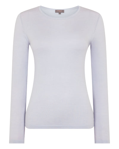 N.Peal Women's Eden Superfine Cashmere Round Neck Top Lavender Purple