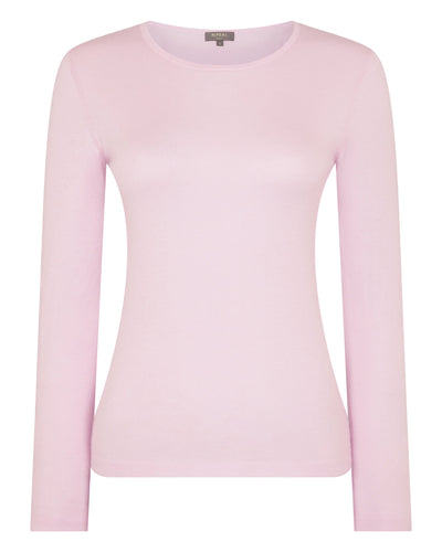 N.Peal Women's Eden Superfine Cashmere Round Neck Top Rosewater Pink