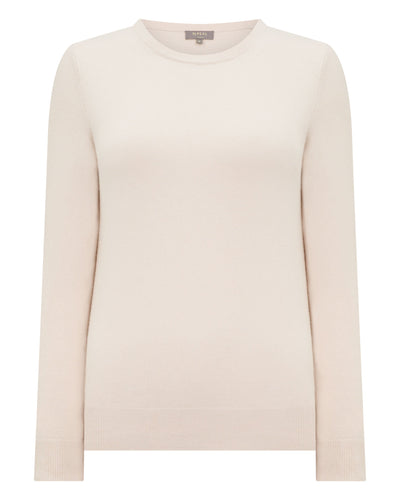 N.Peal Women's Evie Classic Round Neck Cashmere Jumper Dove Pink