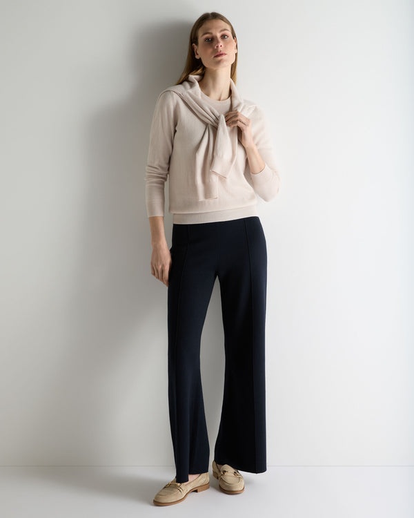 N.Peal Women's Evie Classic Round Neck Cashmere Jumper Dove Pink