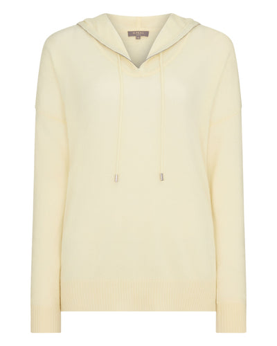 N.Peal Women's Maya Metal Trim Cashmere Hoodie Butter Yellow
