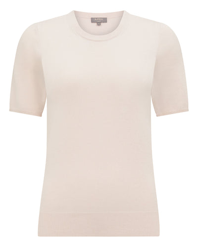 N.Peal Women's Milly Classic Cashmere T-Shirt Dove Pink