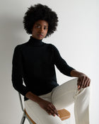 Women's Luna Turtle Neck Cashmere Sweater Black