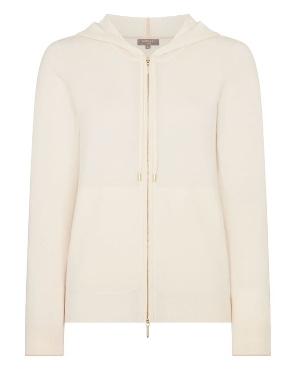 N.Peal Women's Ada Cashmere Hoodie New Ivory White