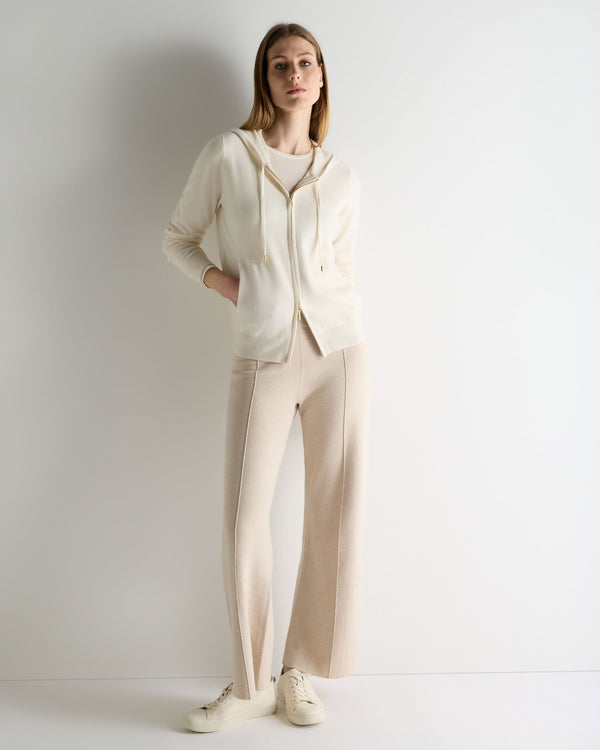 N.Peal Women's Ada Cashmere Hoodie New Ivory White