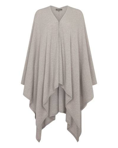 N.Peal Women's Lily Metal Trim Lightweight Cashmere Cape Oat Grey