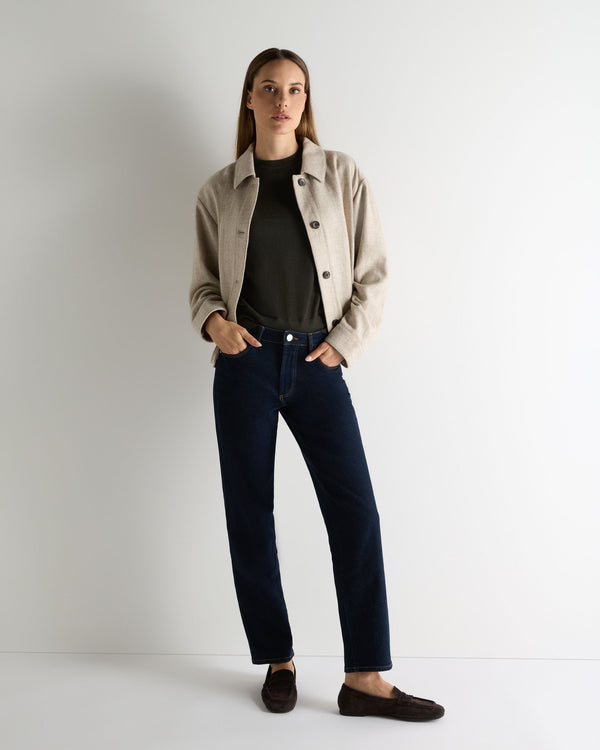 N.Peal Women's Isla Superfine Cashmere T-Shirt Arabica Khaki Green