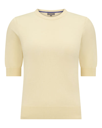 N.Peal Women's Cotton Cashmere T-Shirt Lemon Yellow