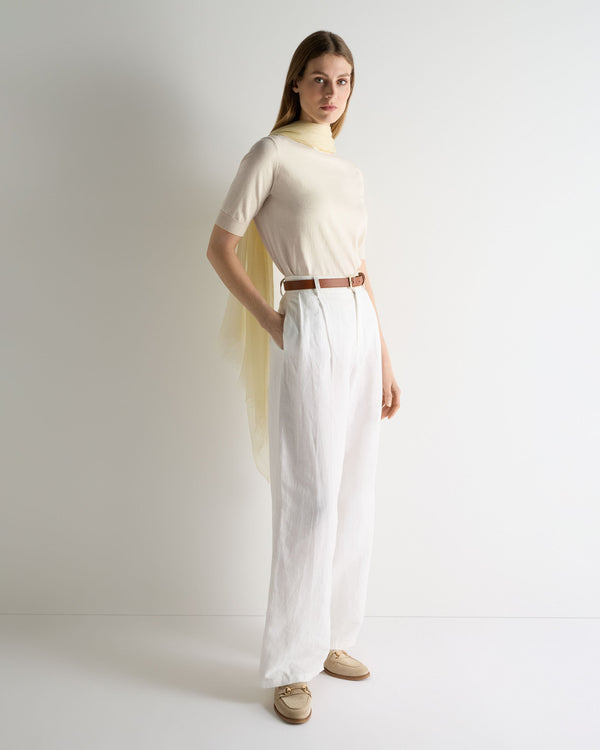 N.Peal Women's Cotton Cashmere T-Shirt New Ivory White