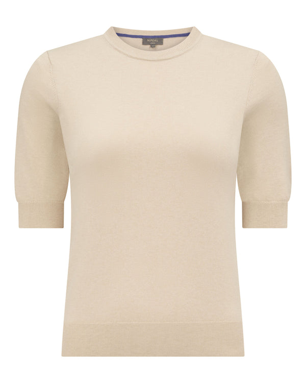 N.Peal Women's Cotton Cashmere T-Shirt Natural Brown