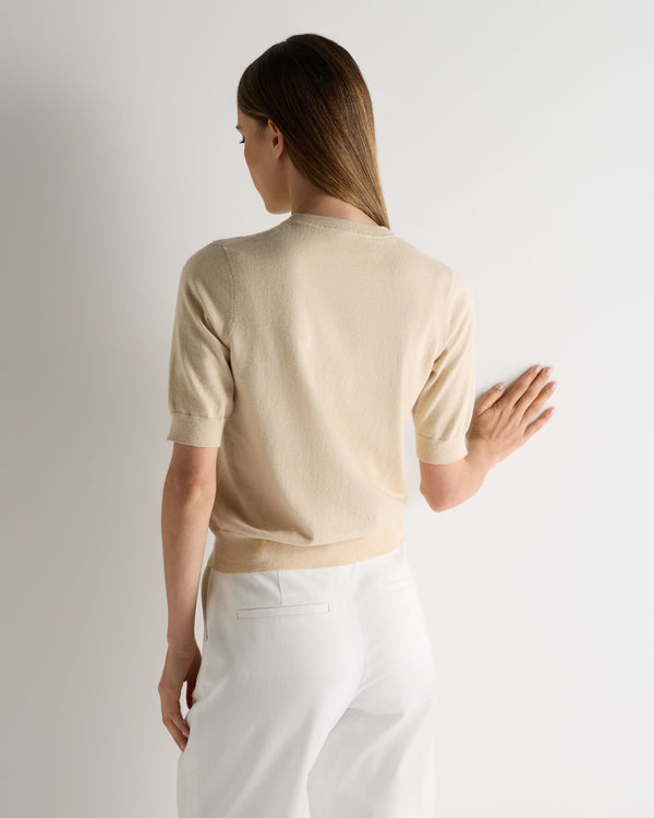 N.Peal Women's Cotton Cashmere T-Shirt Natural Brown