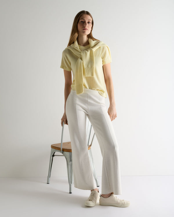 N.Peal Women's Lottie Cashmere T-Shirt Butter Yellow