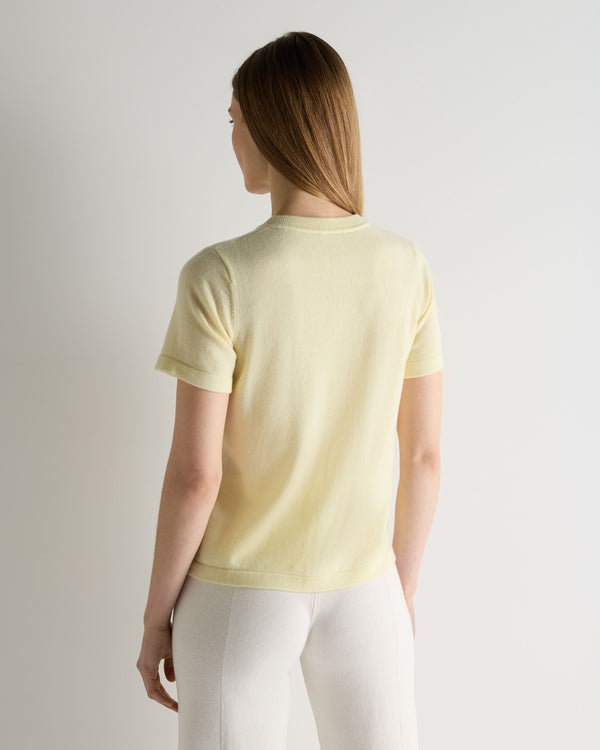 N.Peal Women's Lottie Cashmere T-Shirt Butter Yellow