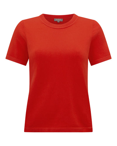 N.Peal Women's Lottie Cashmere T-Shirt Tomato Red