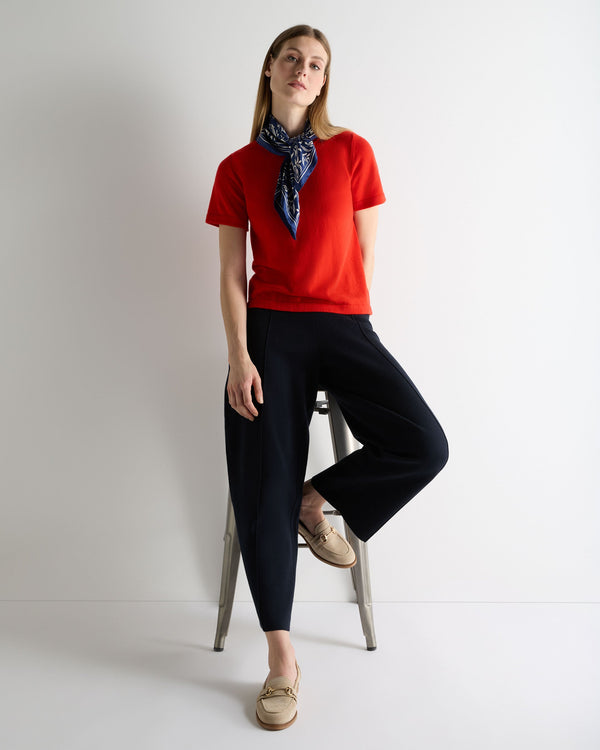 N.Peal Women's Lottie Cashmere T-Shirt Tomato Red