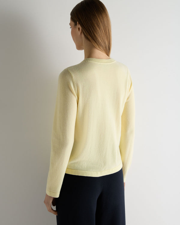 N.Peal Women's Hallie Round Neck Cashmere Jumper Butter Yellow