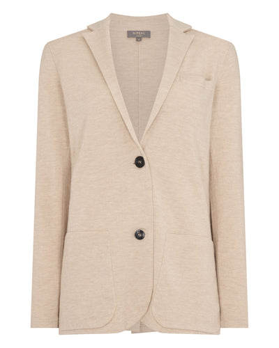 N.Peal Women's Superfine Cashmere Silk Blazer Sandstone Brown