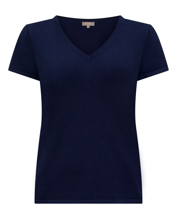 N.Peal Women's Selene Linen Blend Top Deep French Blue