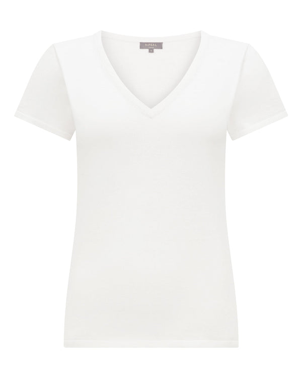 N.Peal Women's Selene Linen Blend Top White