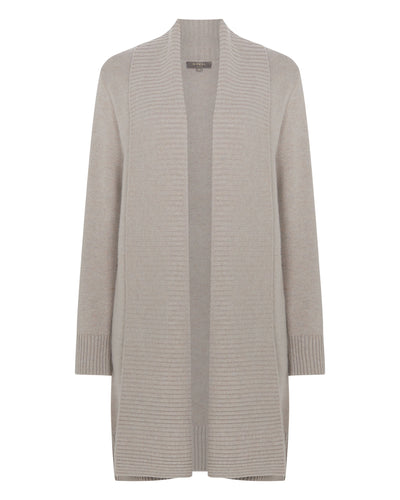 N.Peal Women's Abbey Cashmere Cardigan Oat Grey